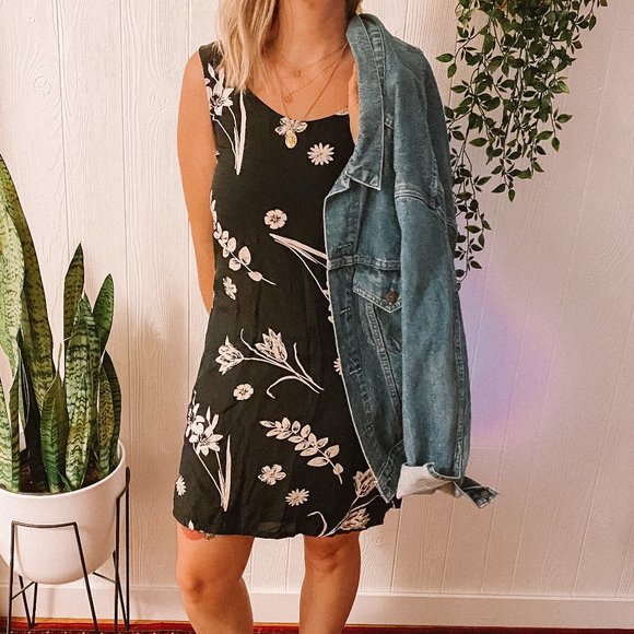 90's Floral Mini Dress - Picture 1 of 2